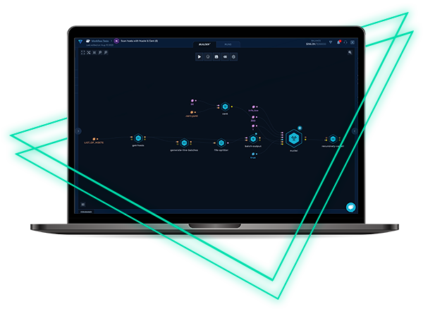 Automation workflow interface on a laptop